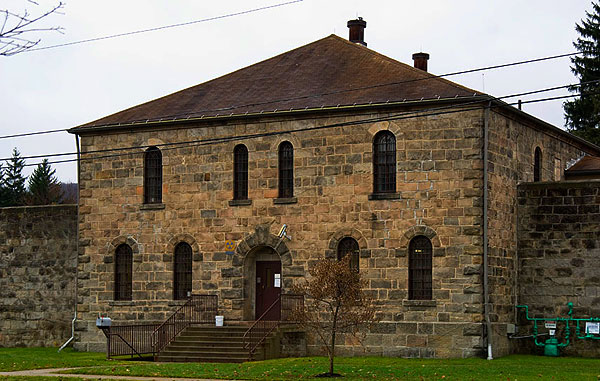 Historic Potter County Jail across from Courthouse Square